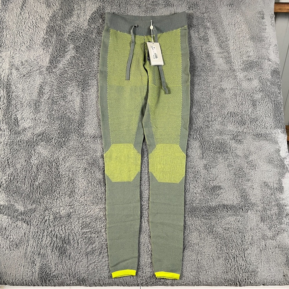 HOLDEN Air Warm Bottoms Base Layer Leggings Women M Green Merino Wool Skinny Leg